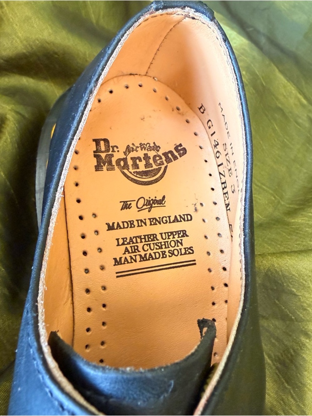 Dr. Martens Black Leather Vintage Oxfords with Yellow Accent - Picture 5 of 9
